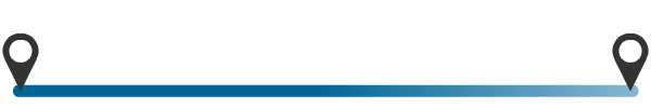 The image shows a horizontal line with two location markers at each end. The line has a gradient from dark blue on the left to light blue on the right.